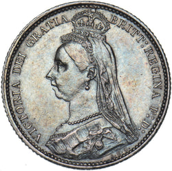 1887 Sixpence - Victoria British Silver Coin - Very Nice