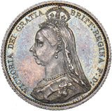 1887 Sixpence - Victoria British Silver Coin - Very Nice