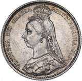 1887 Sixpence (R Over V) - Victoria British Silver Coin - Very Nice