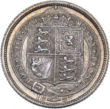 1887 Sixpence (R Over V) - Victoria British Silver Coin - Very Nice