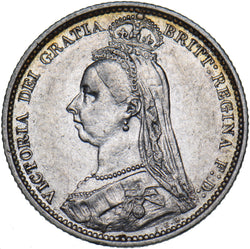 1887 Sixpence - Victoria British Silver Coin - Nice