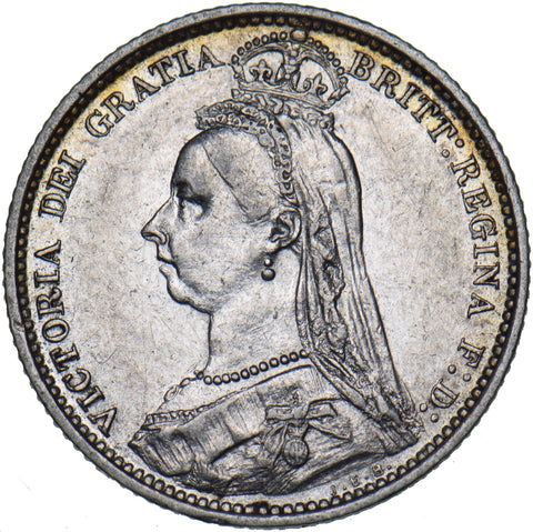 1887 Sixpence - Victoria British Silver Coin - Nice