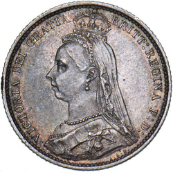 1887 Sixpence - Victoria British Silver Coin - Very Nice
