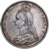 1887 Sixpence - Victoria British Silver Coin - Very Nice