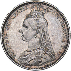 1887 Sixpence - Victoria British Silver Coin - Very Nice