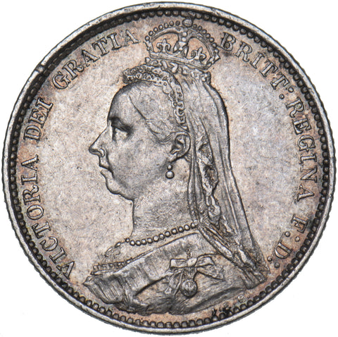 1887 Sixpence - Victoria British Silver Coin - Very Nice