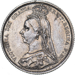 1887 Sixpence - Victoria British Silver Coin - Very Nice