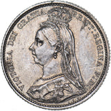 1887 Sixpence - Victoria British Silver Coin - Very Nice