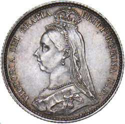 1887 Sixpence - Victoria British Silver Coin - Very Nice