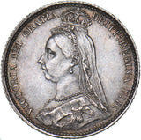 1887 Sixpence - Victoria British Silver Coin - Very Nice