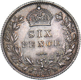1887 Sixpence - Victoria British Silver Coin - Very Nice