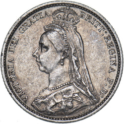 1887 Sixpence - Victoria British Silver Coin - Nice