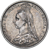1887 Sixpence - Victoria British Silver Coin - Nice
