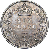 1887 Sixpence - Victoria British Silver Coin - Nice