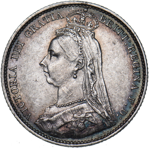 1891 Sixpence - Victoria British Silver Coin - Very Nice