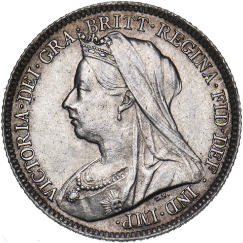 1899 Sixpence - Victoria British Silver Coin - Superb