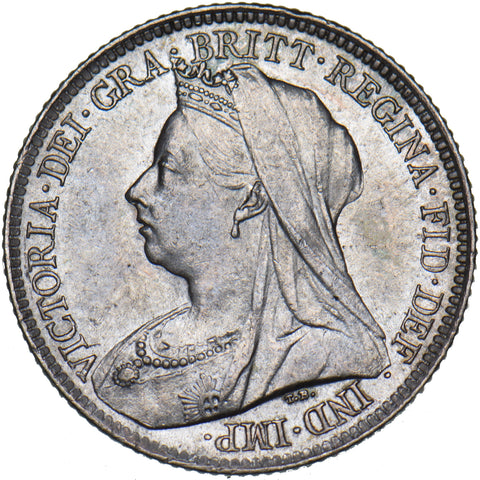 1901 Sixpence - Victoria British Silver Coin - Very Nice