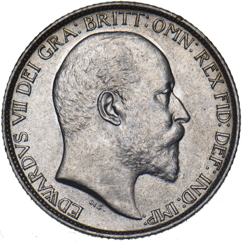 1902 Sixpence - Edward VII British Silver Coin - Very Nice