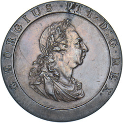 1797 Penny - George III British Copper Coin - Very Nice