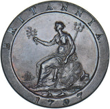 1797 Penny - George III British Copper Coin - Very Nice