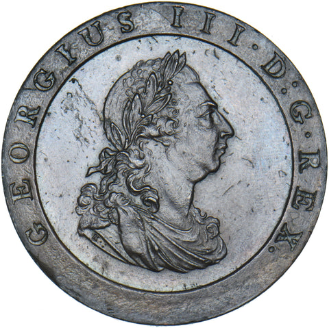 1797 Penny - George III British Copper Coin - Very Nice