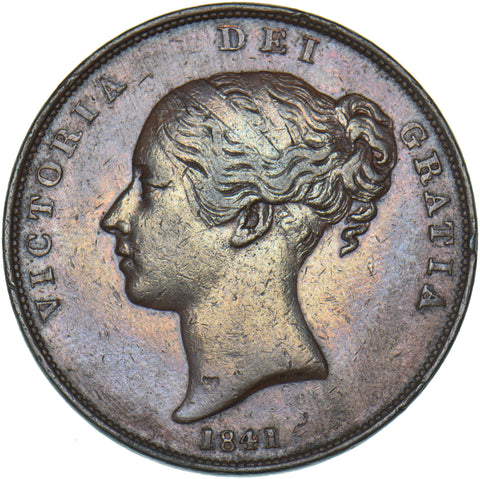 1841 Penny - Victoria British Copper Coin