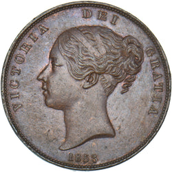 1853 Penny (OT) - Victoria British Copper Coin - Very Nice