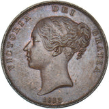1853 Penny (OT) - Victoria British Copper Coin - Very Nice