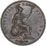 1853 Penny (OT) - Victoria British Copper Coin - Very Nice