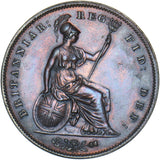 1853 Penny (OT) - Victoria British Copper Coin - Very Nice