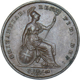1854 Penny (OT) - Victoria British Copper Coin - Very Nice