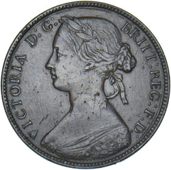 1860 Penny - Victoria British Bronze Coin - Nice
