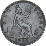 1860 Penny - Victoria British Bronze Coin - Nice