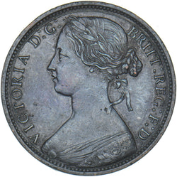 1862 Penny - Victoria British Bronze Coin - Very Nice
