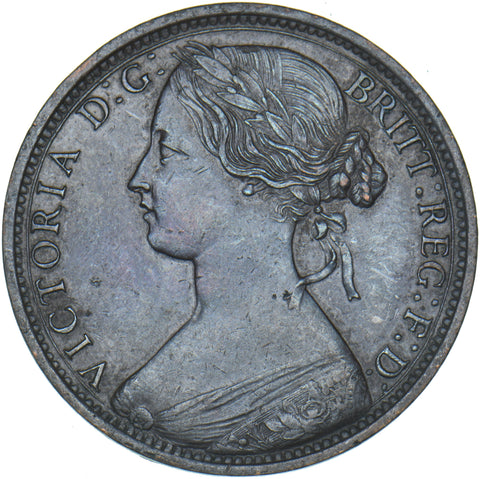 1862 Penny - Victoria British Bronze Coin - Very Nice