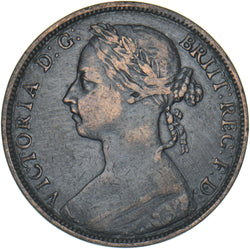 1887 Penny - Victoria British Bronze Coin - Nice