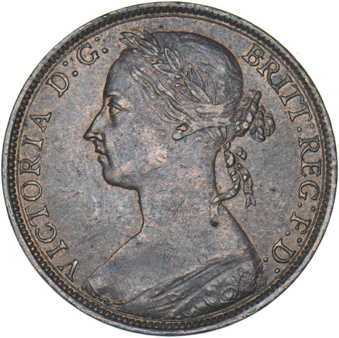 1893 Penny - Victoria British Bronze Coin - Very Nice