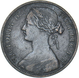 1868 Penny - Victoria British Bronze Coin - Nice