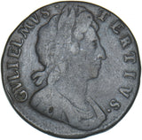 1696 Halfpenny - William III British Copper Coin - Nice