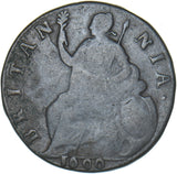1696 Halfpenny - William III British Copper Coin - Nice