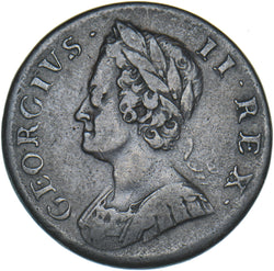 1752 Halfpenny - George II British Copper Coin - Nice
