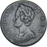 1752 Halfpenny - George II British Copper Coin - Nice