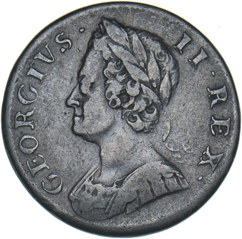 1752 Halfpenny - George II British Copper Coin - Nice