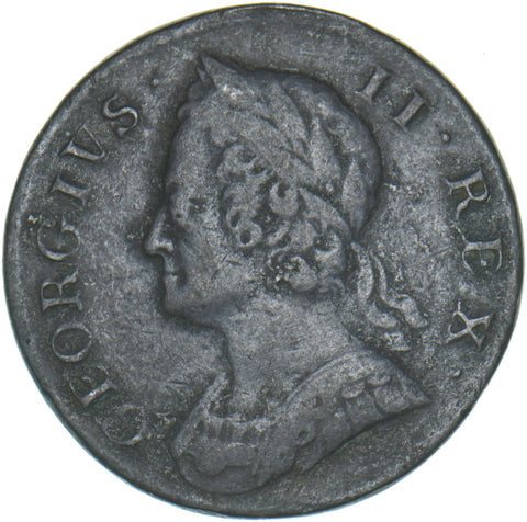 1753 Halfpenny - George II British Copper Coin
