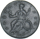 1753 Halfpenny - George II British Copper Coin