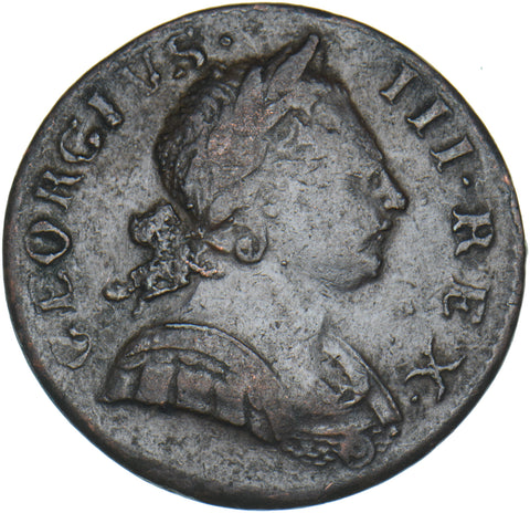 1772 Halfpenny - George III British Copper Coin