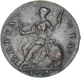 1772 Halfpenny - George III British Copper Coin