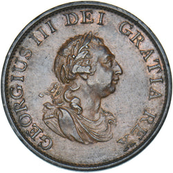 1799 Halfpenny - George III British Copper Coin - Very Nice