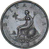 1799 Halfpenny - George III British Copper Coin - Very Nice