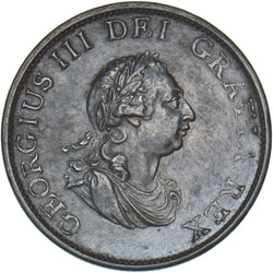 1799 Halfpenny - George III British Copper Coin - Very Nice